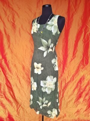 Robe kaki à fleurs - T36/38