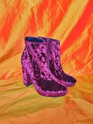 Bottines en velours prune - T40