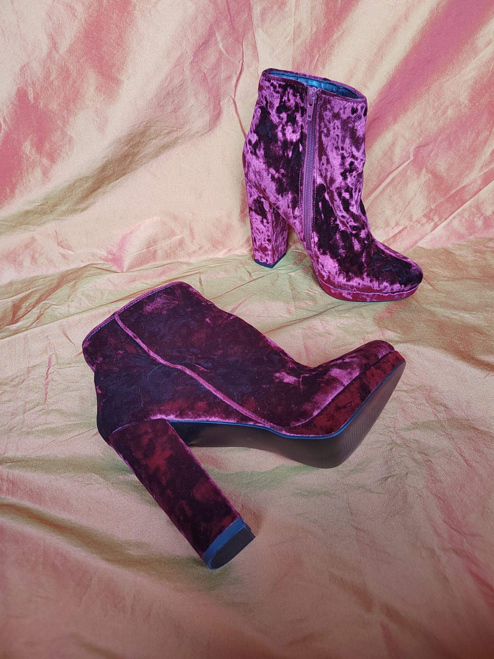 Bottines en velours prune - T40 – Image 5