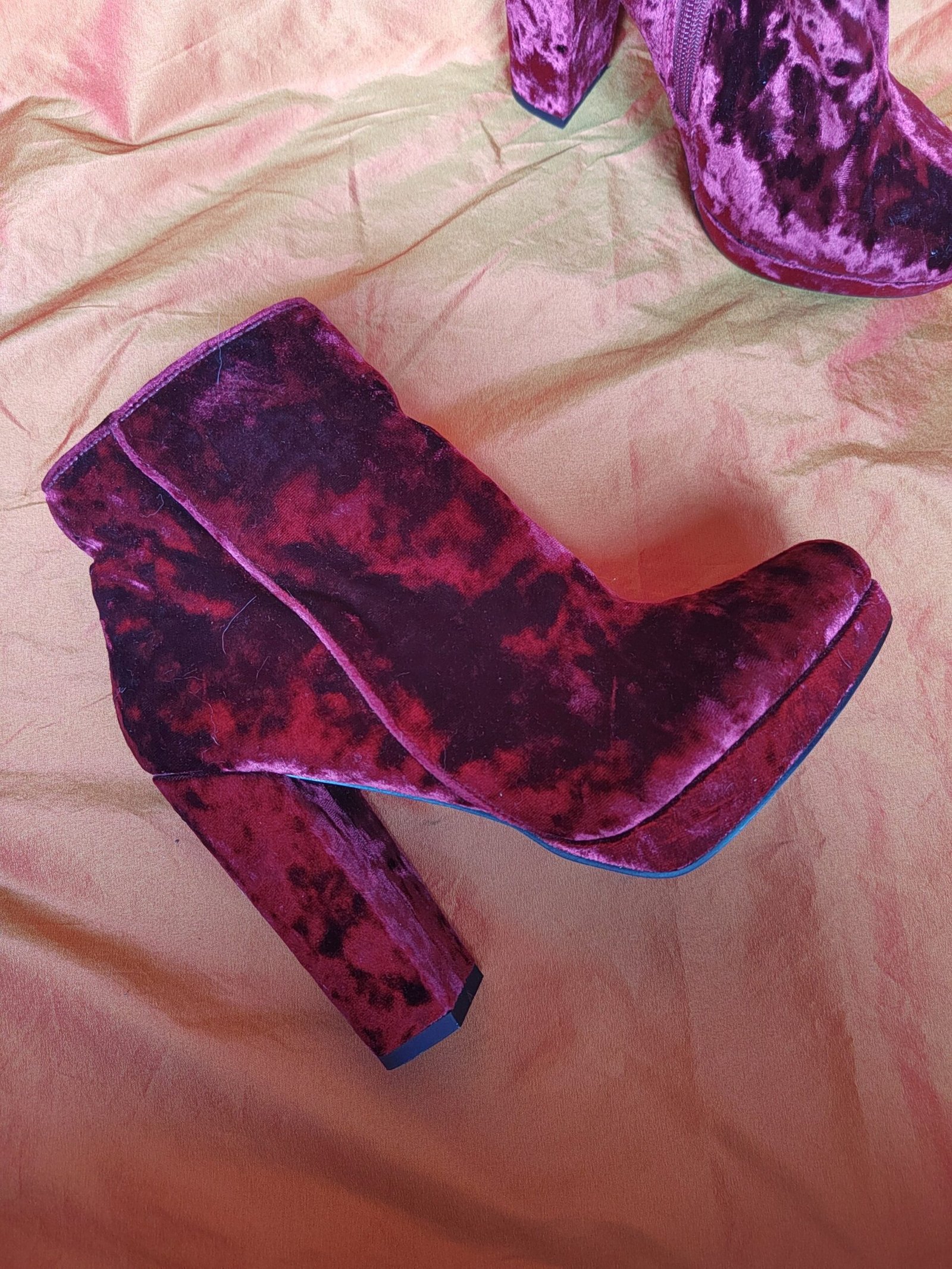 Bottines en velours prune - T40 – Image 4