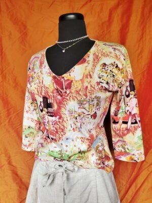 Top à motifs manches 3/4 - T36/38