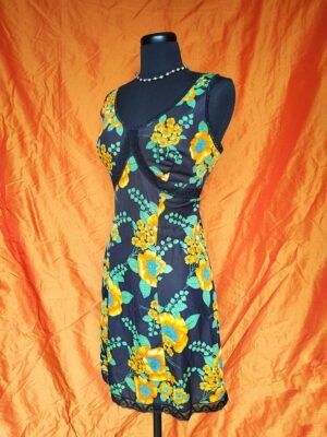 Nuisette noire à fleurs orange - T36/38