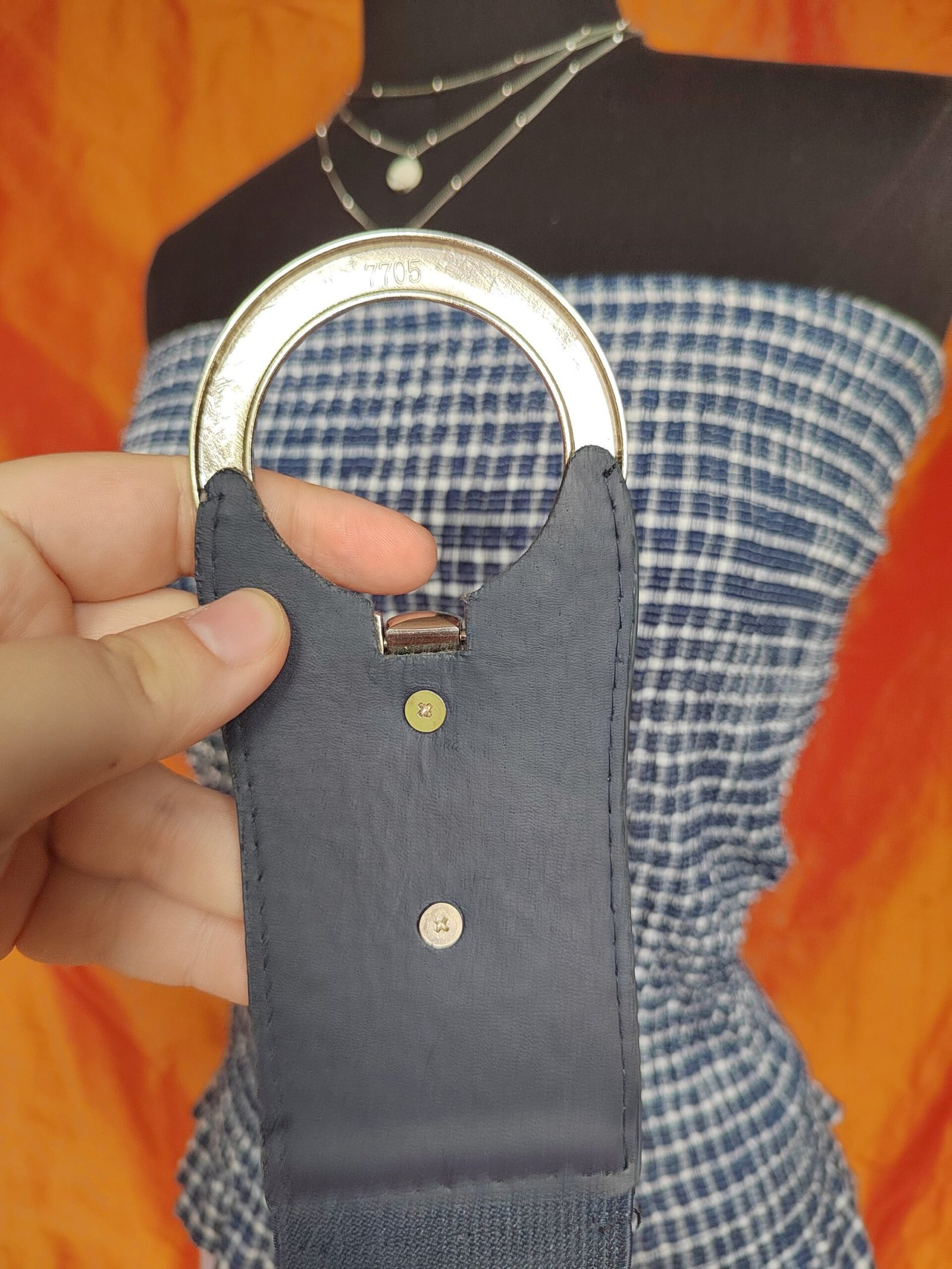 Ceinture élastique bleu marine - TU – Image 5