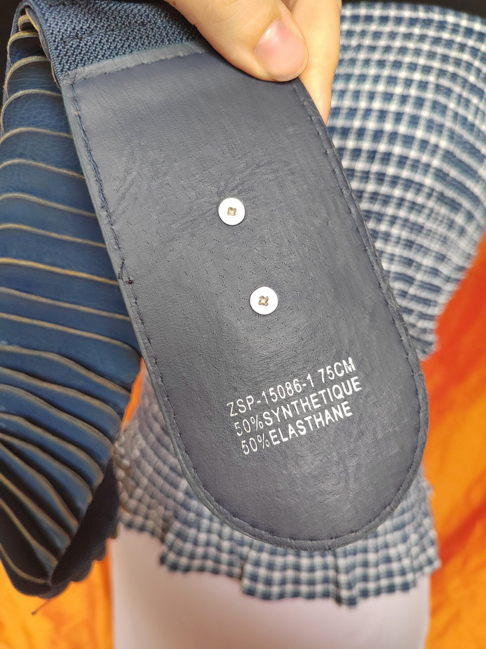 Ceinture élastique bleu marine - TU – Image 4