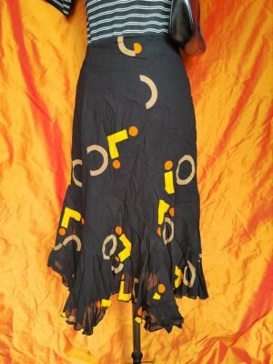 Jupe noire à motifs géométriques - T36/38