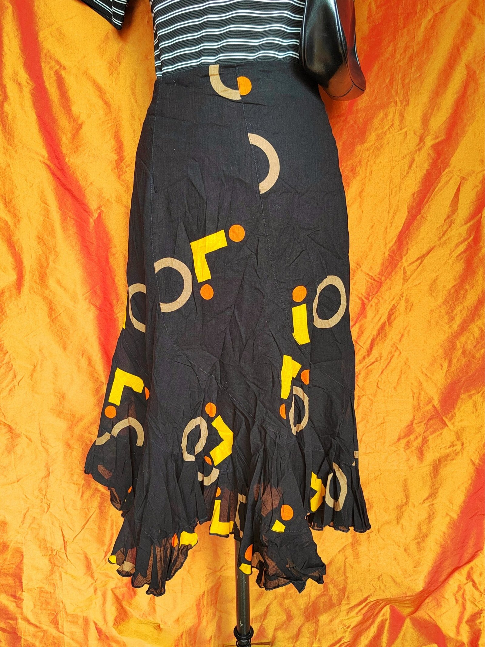 Jupe noire à motifs géométriques - T36/38