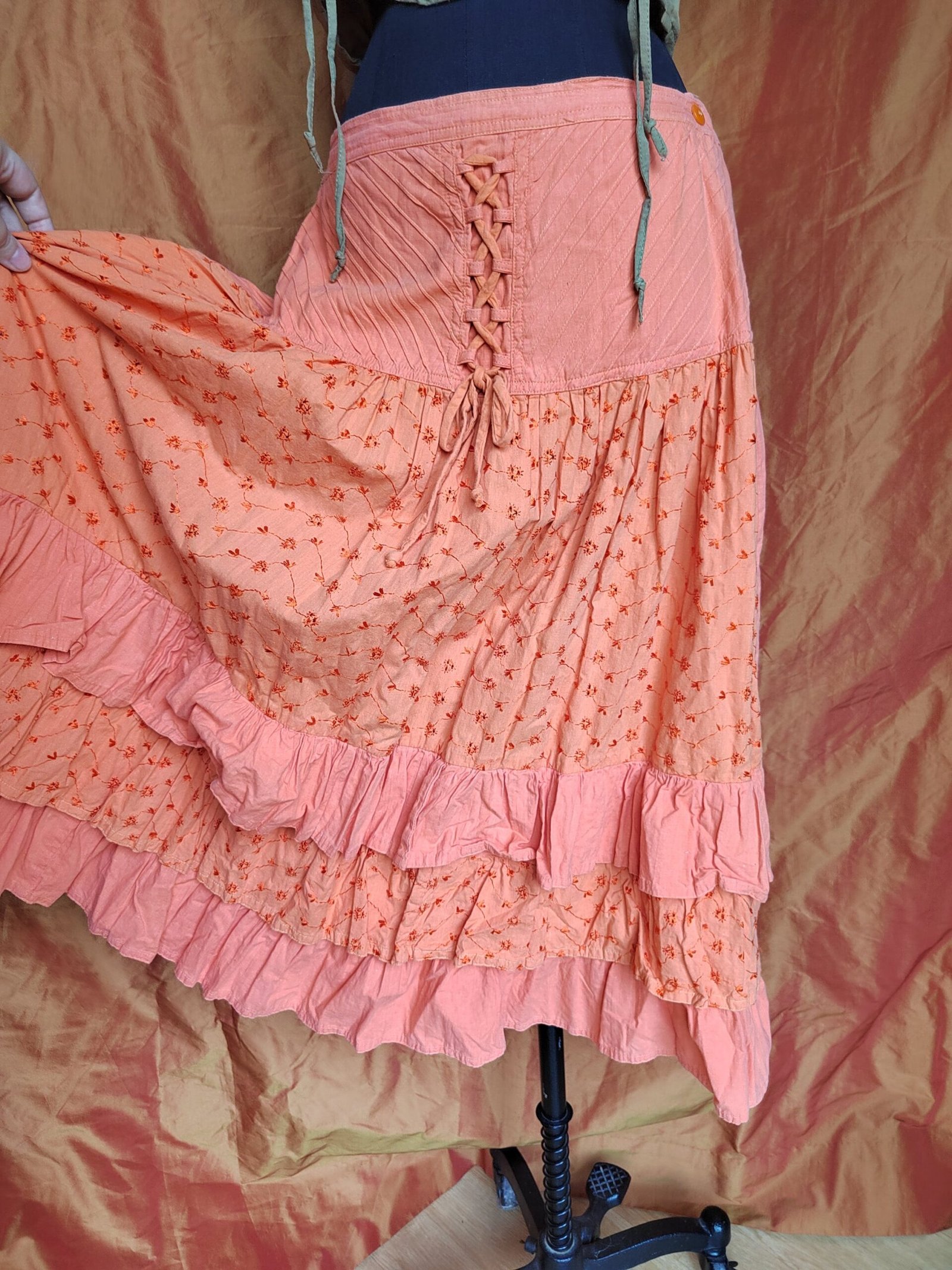 Jupe volantée abricot - T40/42 – Image 8