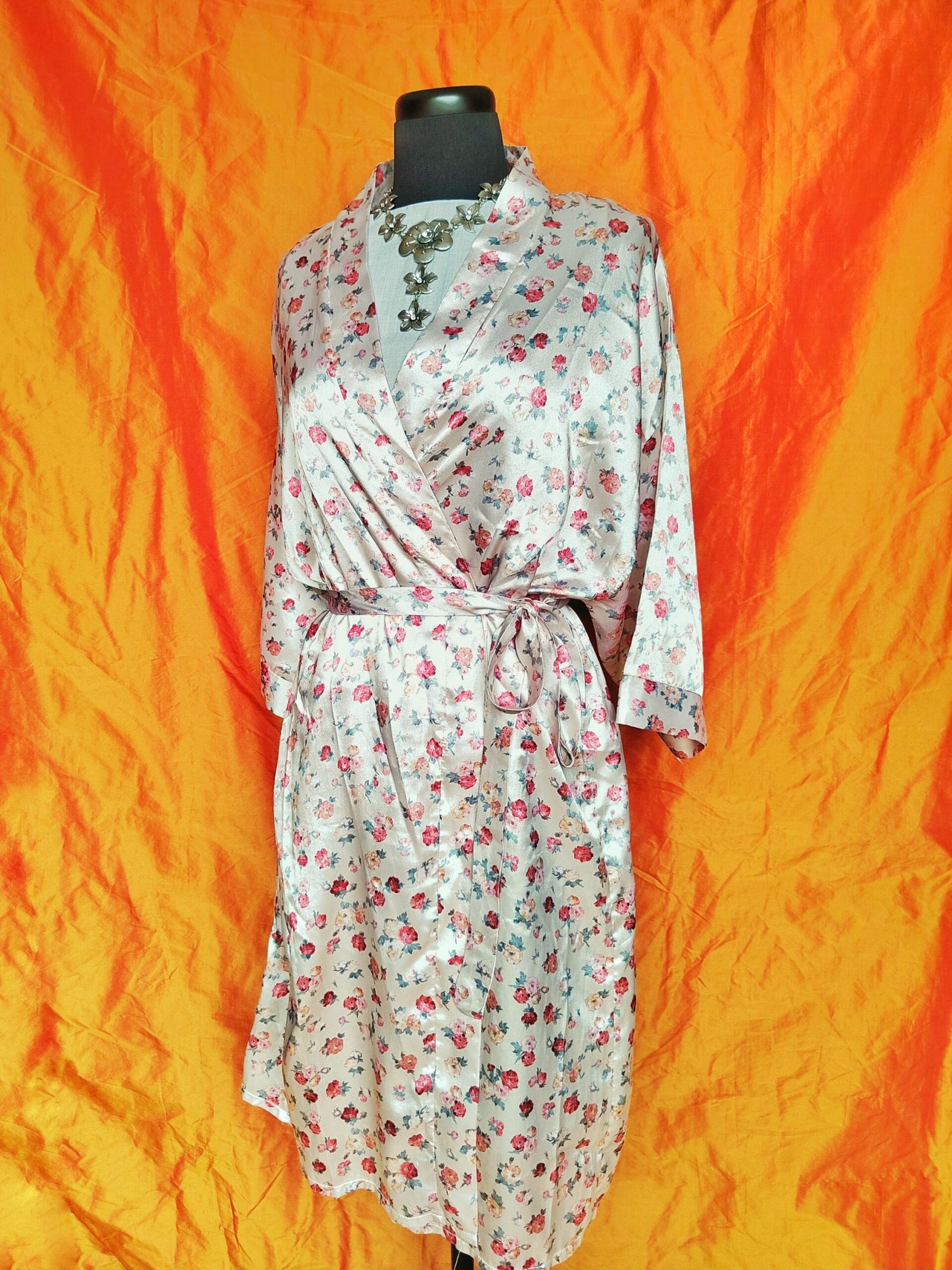 Robe de chambre crème fleurie - T36/38/40