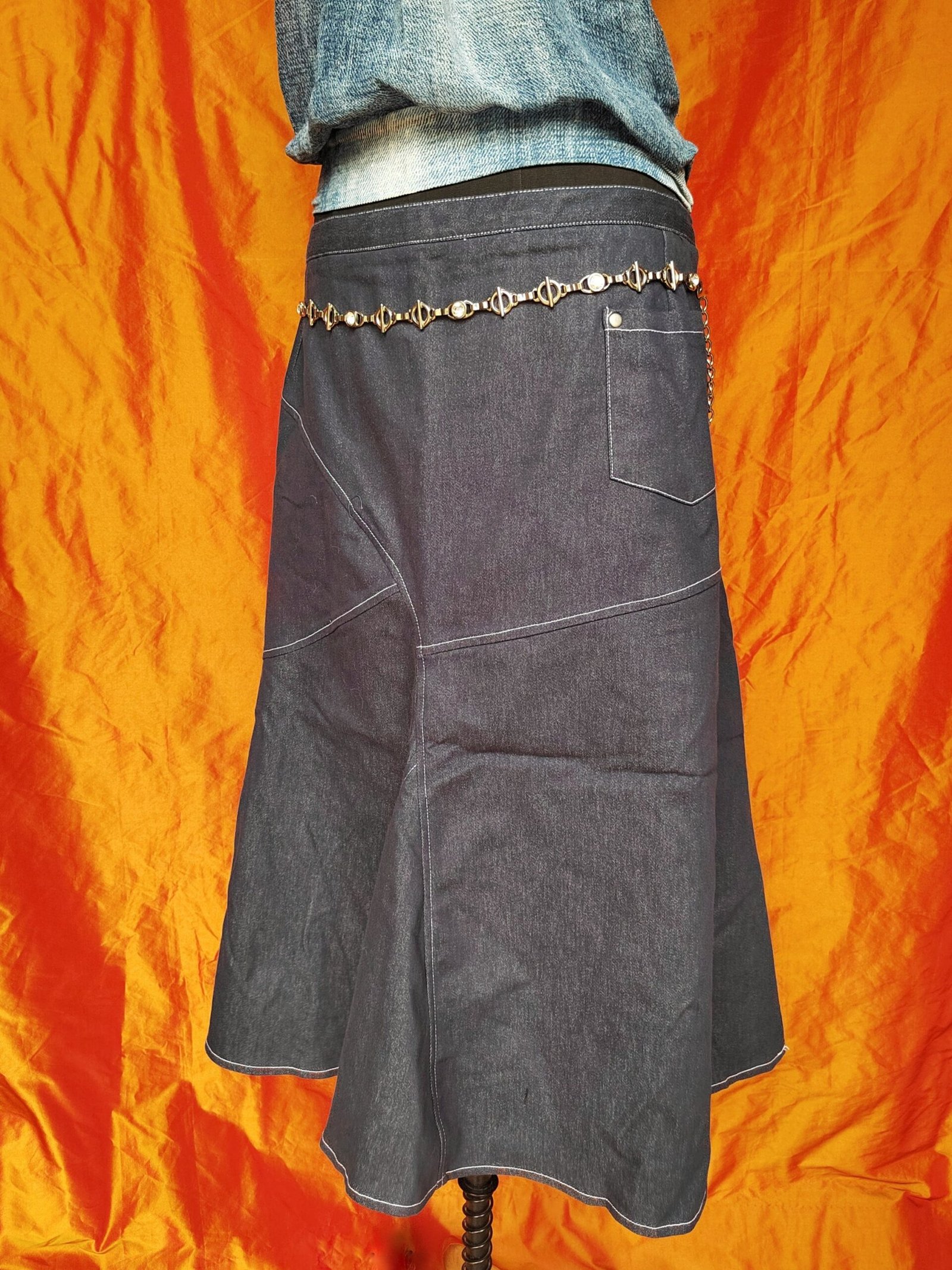 Jupe midi en jean - T54