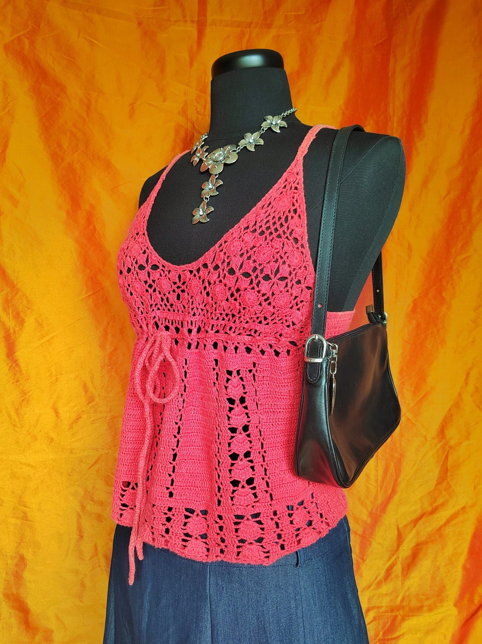 Top rouge en crochet - T36/38