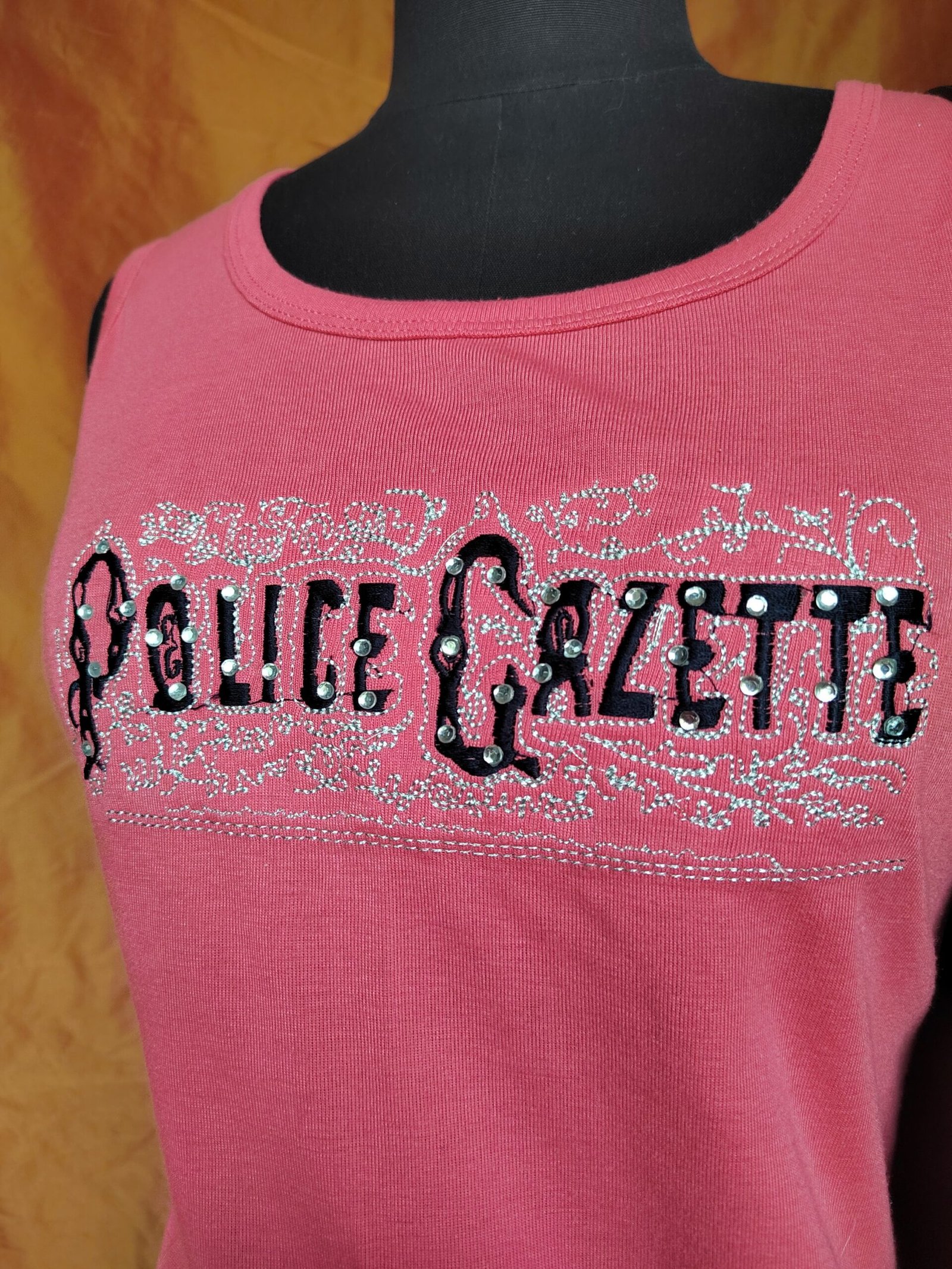 Débardeur rose avec broderie et strass - T42 – Image 6