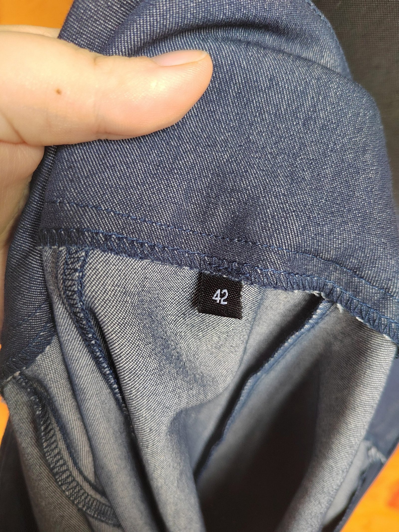 Jupe évasée en denim bleu marine - T42 – Image 4