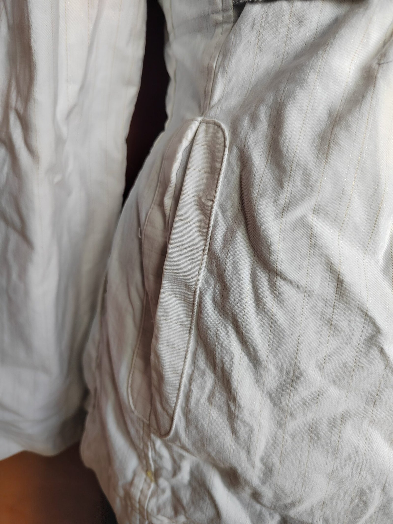Veste-chemise blanches à rayures pailletées - T38 – Image 8