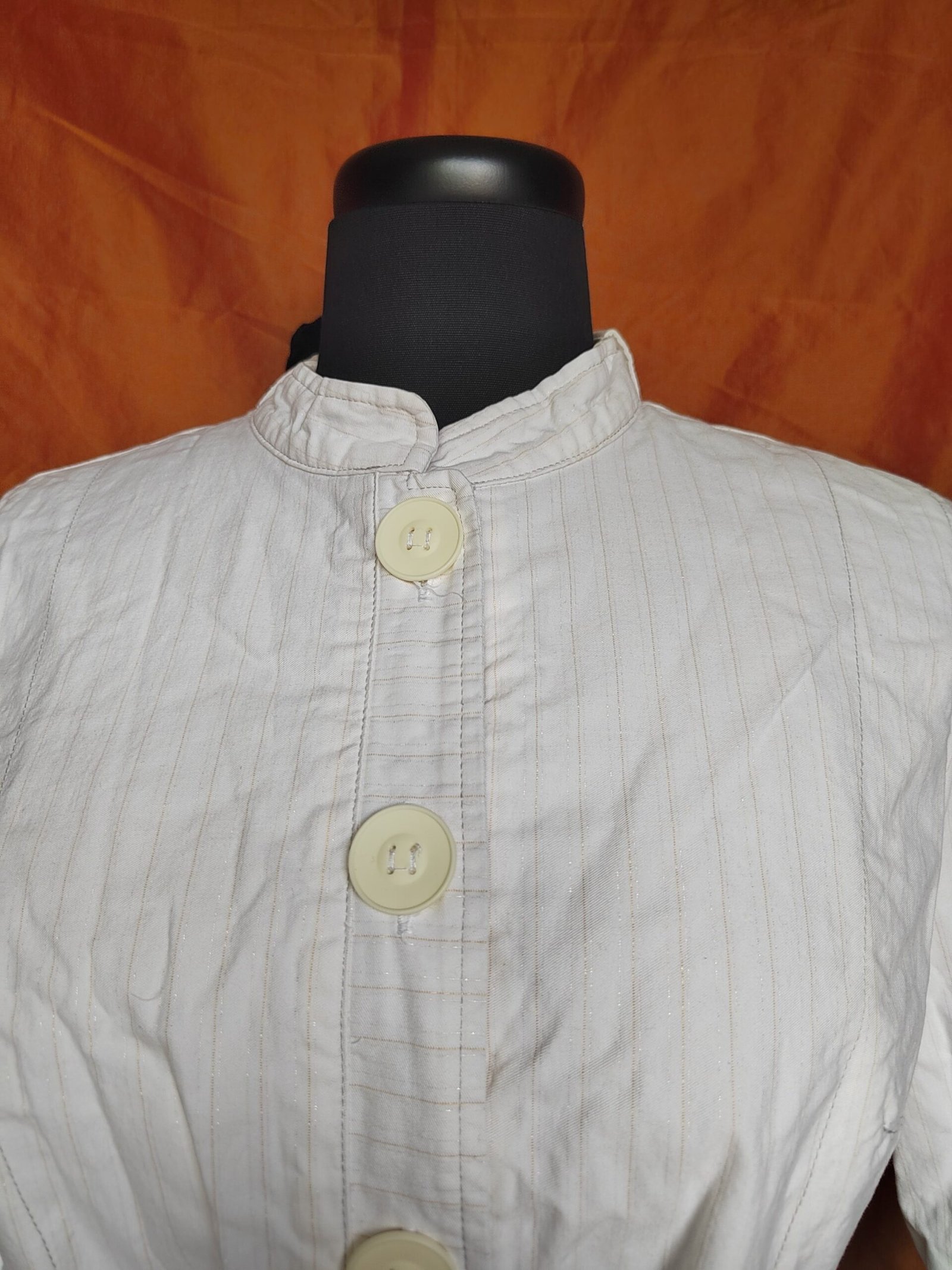 Veste-chemise blanches à rayures pailletées - T38 – Image 7