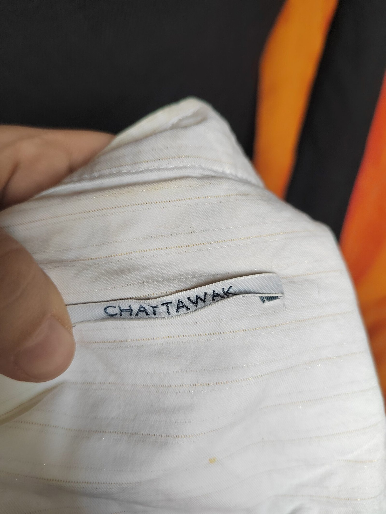 Veste-chemise blanches à rayures pailletées - T38 – Image 4