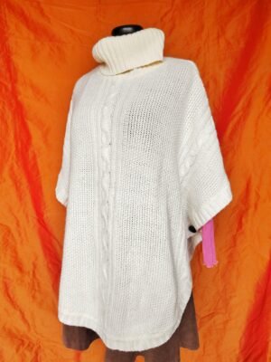 Poncho crème col roulé - T38/40/42