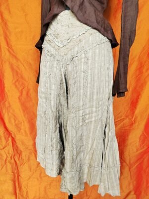 Jupe midi brodée beige - T40/42