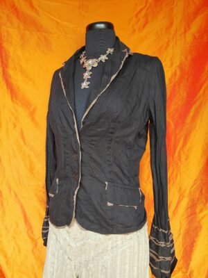 Chemise noire et taupe - T36