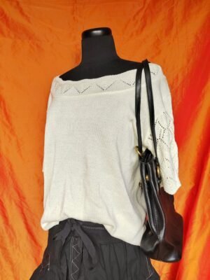 Pull manches courtes maille ajourée - T44/46