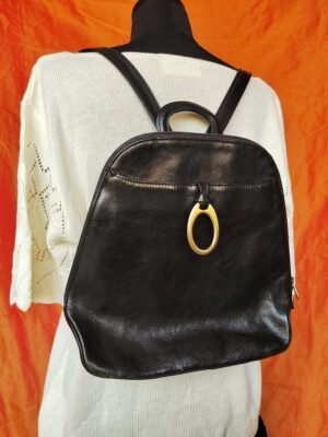 Sac à dos en cuir noir