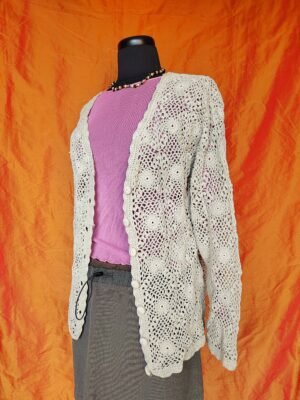 Cardigan beige en crochet - T40/42
