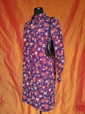 Robe violette à fleurs Vintage - T40/42