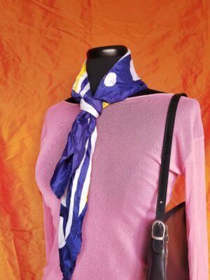 Foulard en soie bleu et jaune