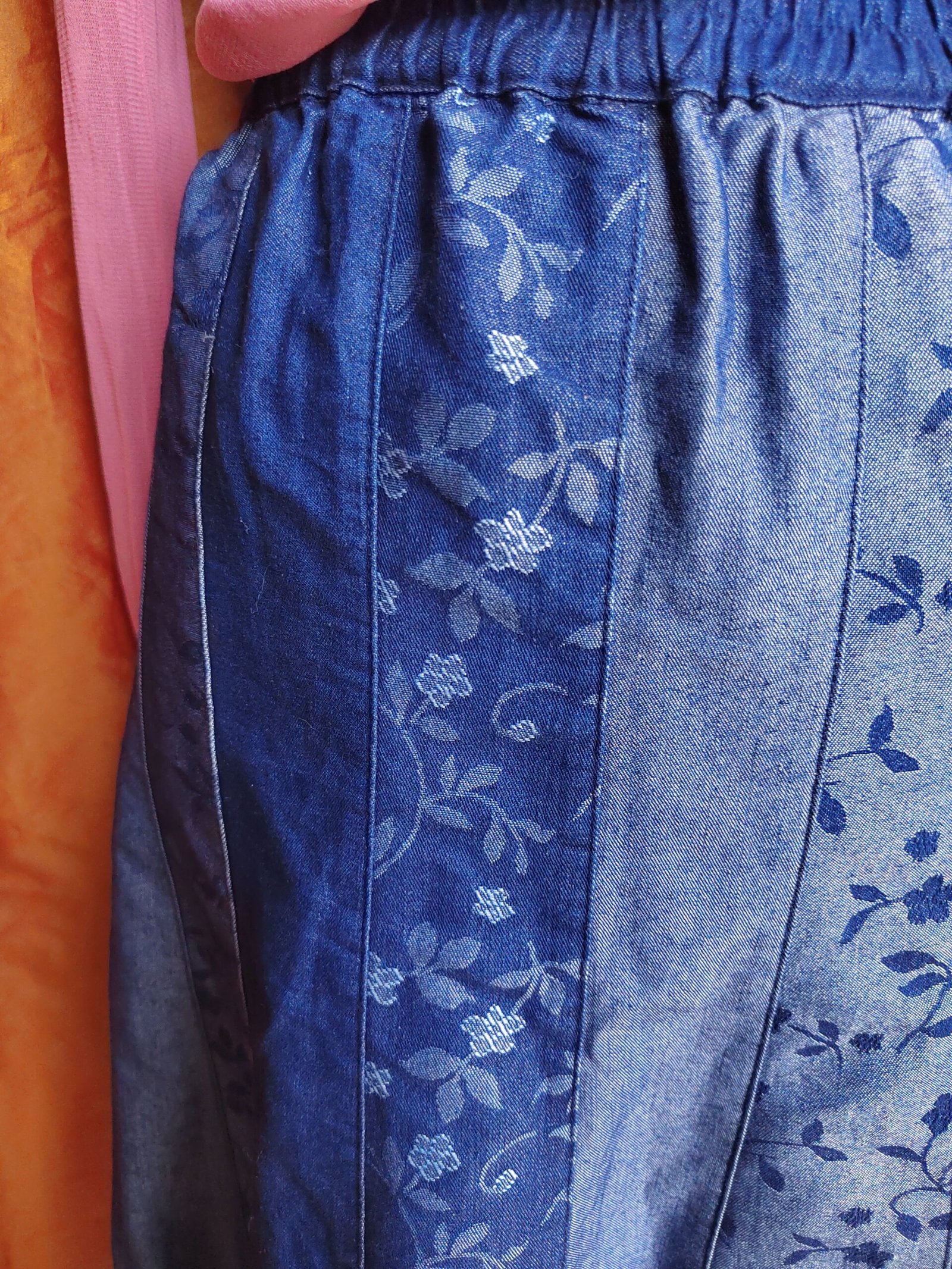 Jupe longue à fleurs en denim - T50/52 – Image 4