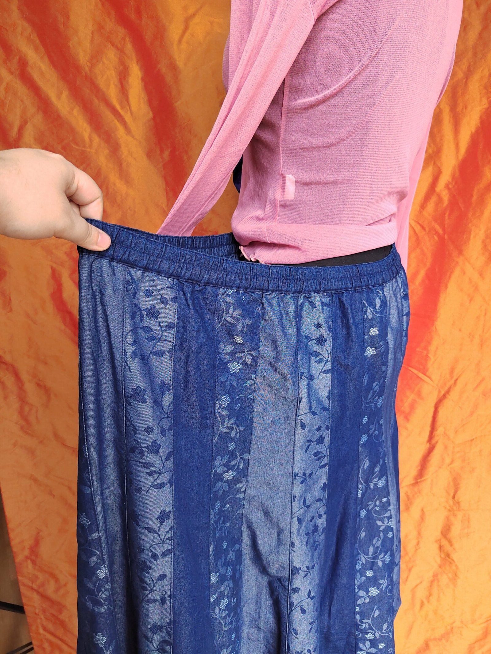 Jupe longue à fleurs en denim - T50/52 – Image 2